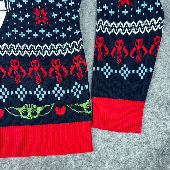 Star Wars Sweater Adult 2XL Mandalorian Baby Yoda Grogu Ugly Christmas Sweater - Picture 7 of 12